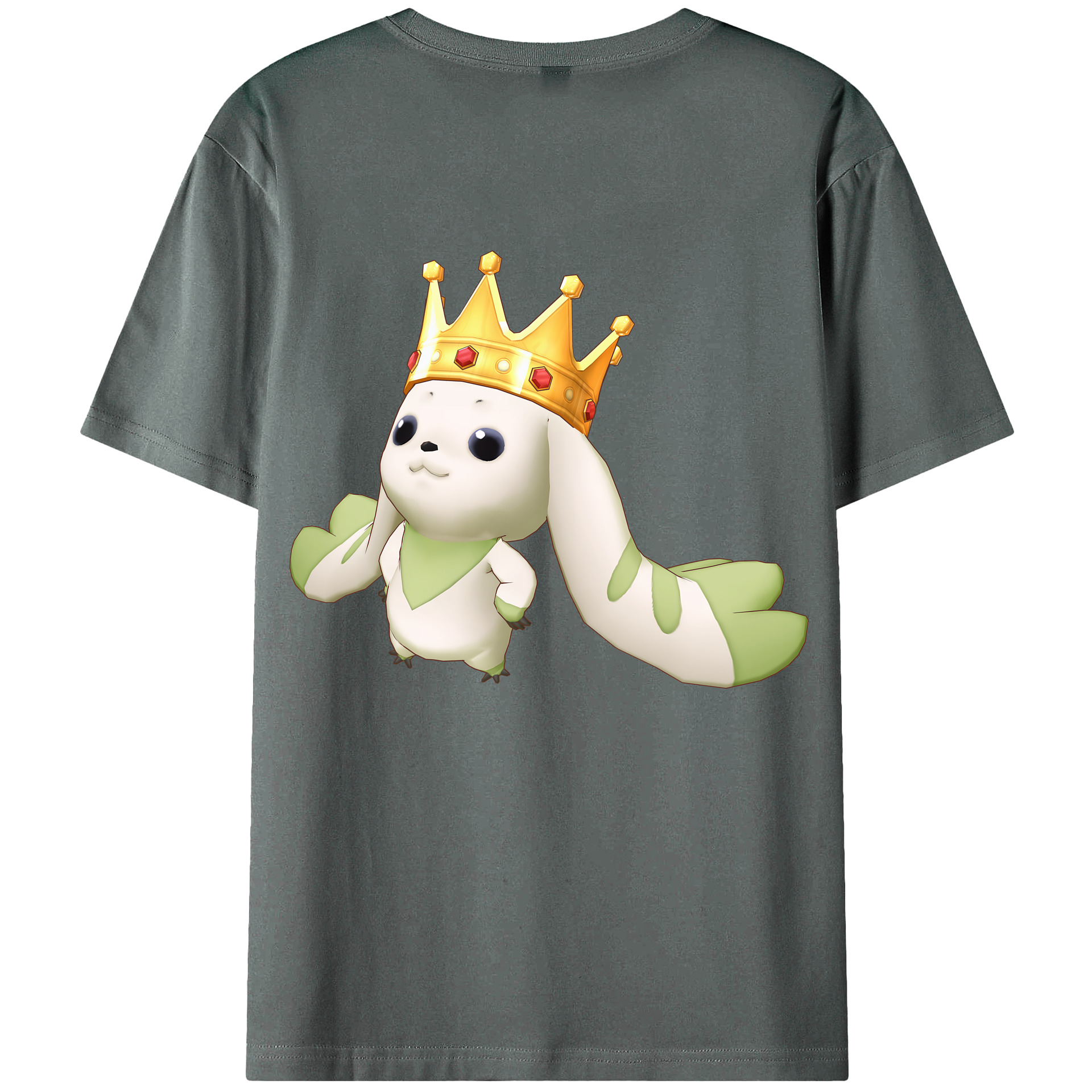 （画像用） Digimon デジタルモンスター/デジモン 綿100％ メンズ半袖Tシャツ（バックプリント） 通気性